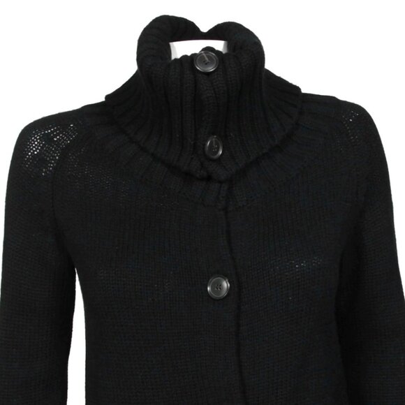 THEORY 100% Cashmere Black Turtleneck Button Long Cardigan Sweater XS/S /327 - Picture 3 of 7